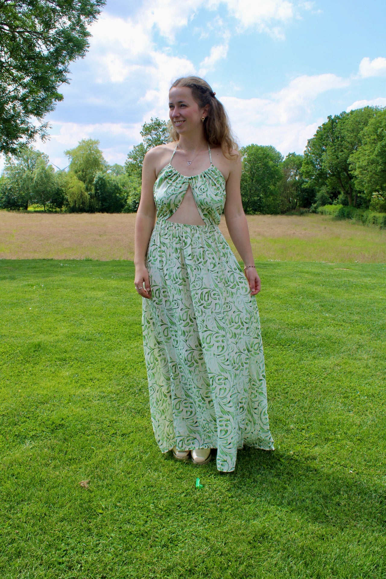 Robe longue "Zoé" verte