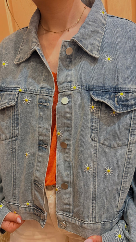 Veste en jean marguerite