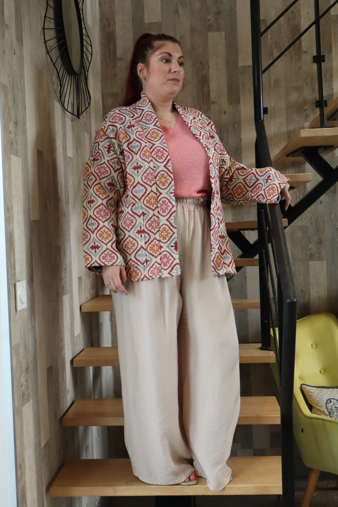 Veste courte à motifs