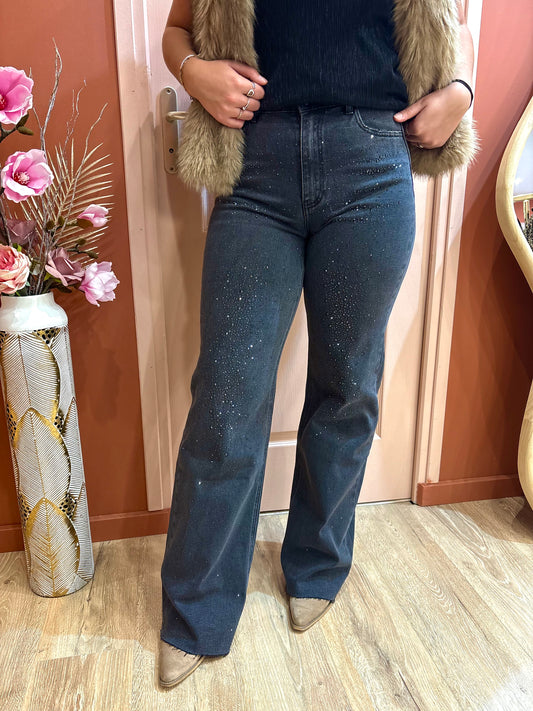 Jean noir à strass (tall / long)