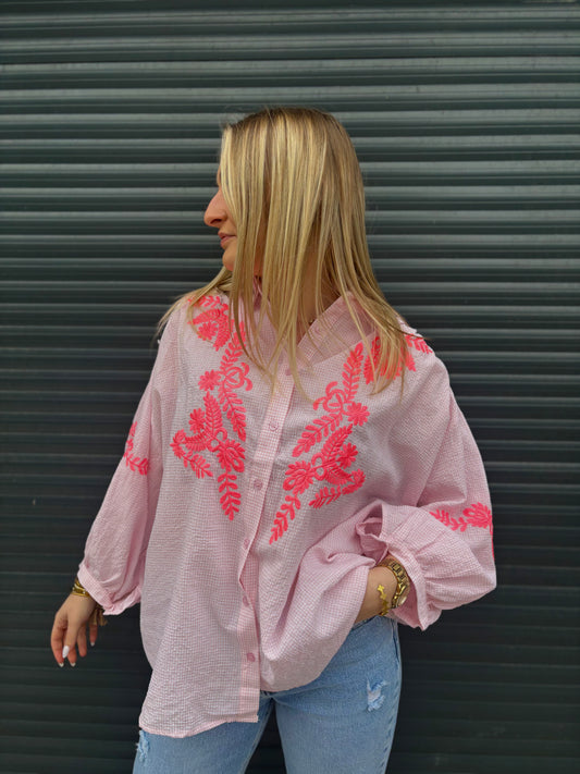 Chemise large corail