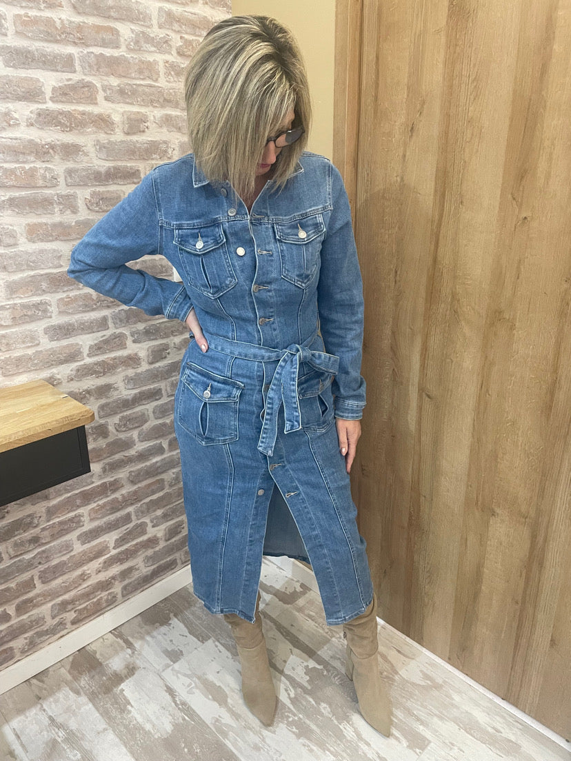 Robe longue en jean