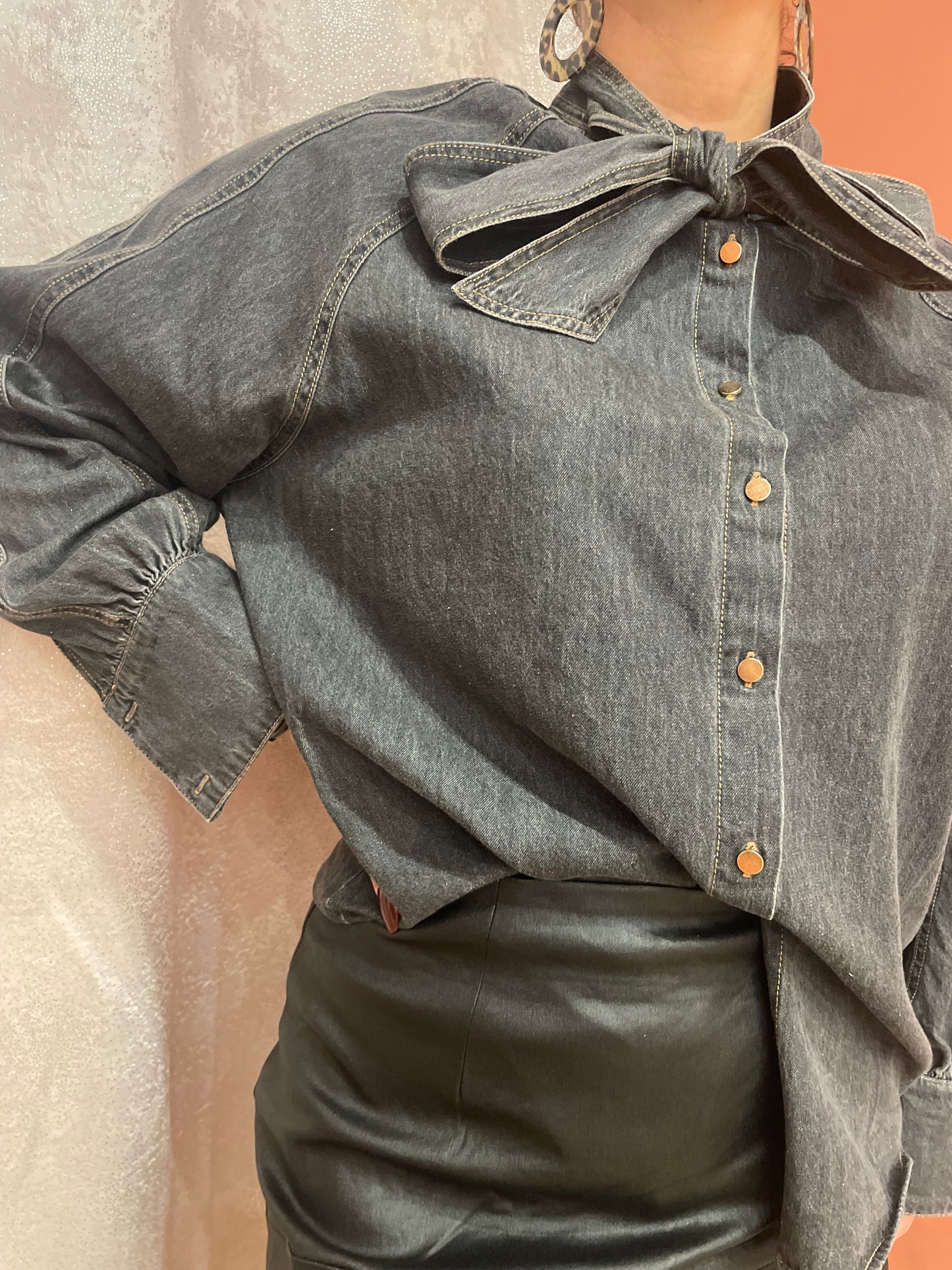 Chemise en jean noire