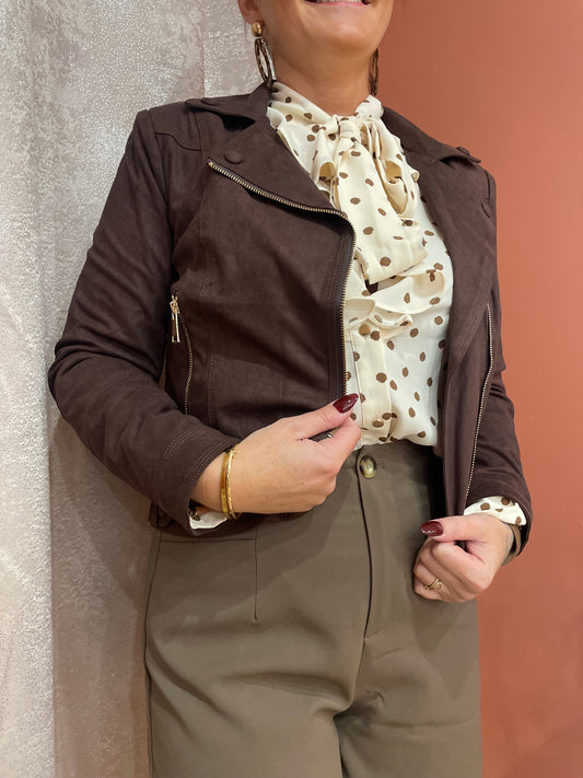 Veste suédine chocolat