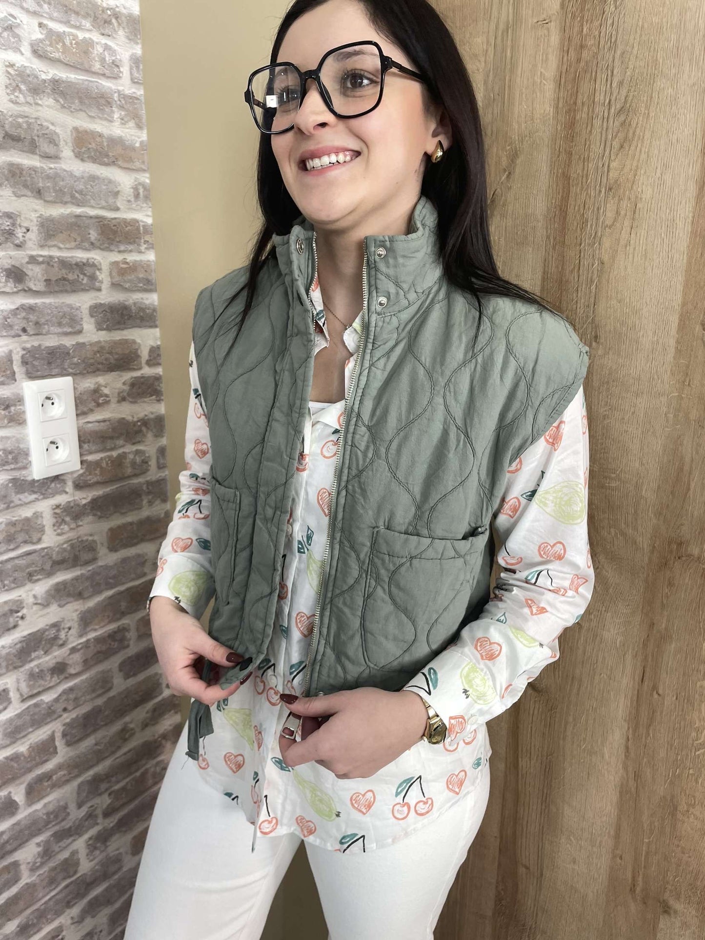 Veste sans manche kaki
