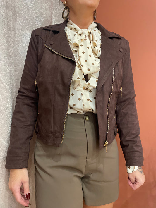 Veste suédine chocolat