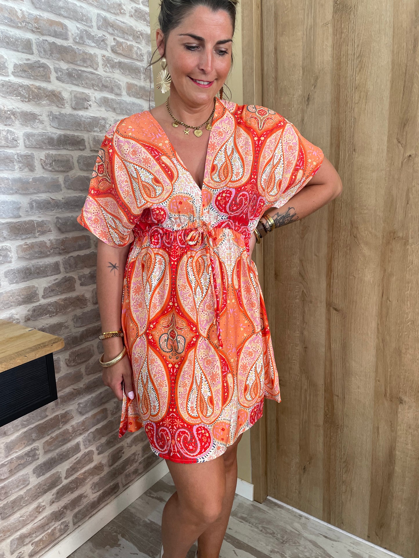 Robe courte orange