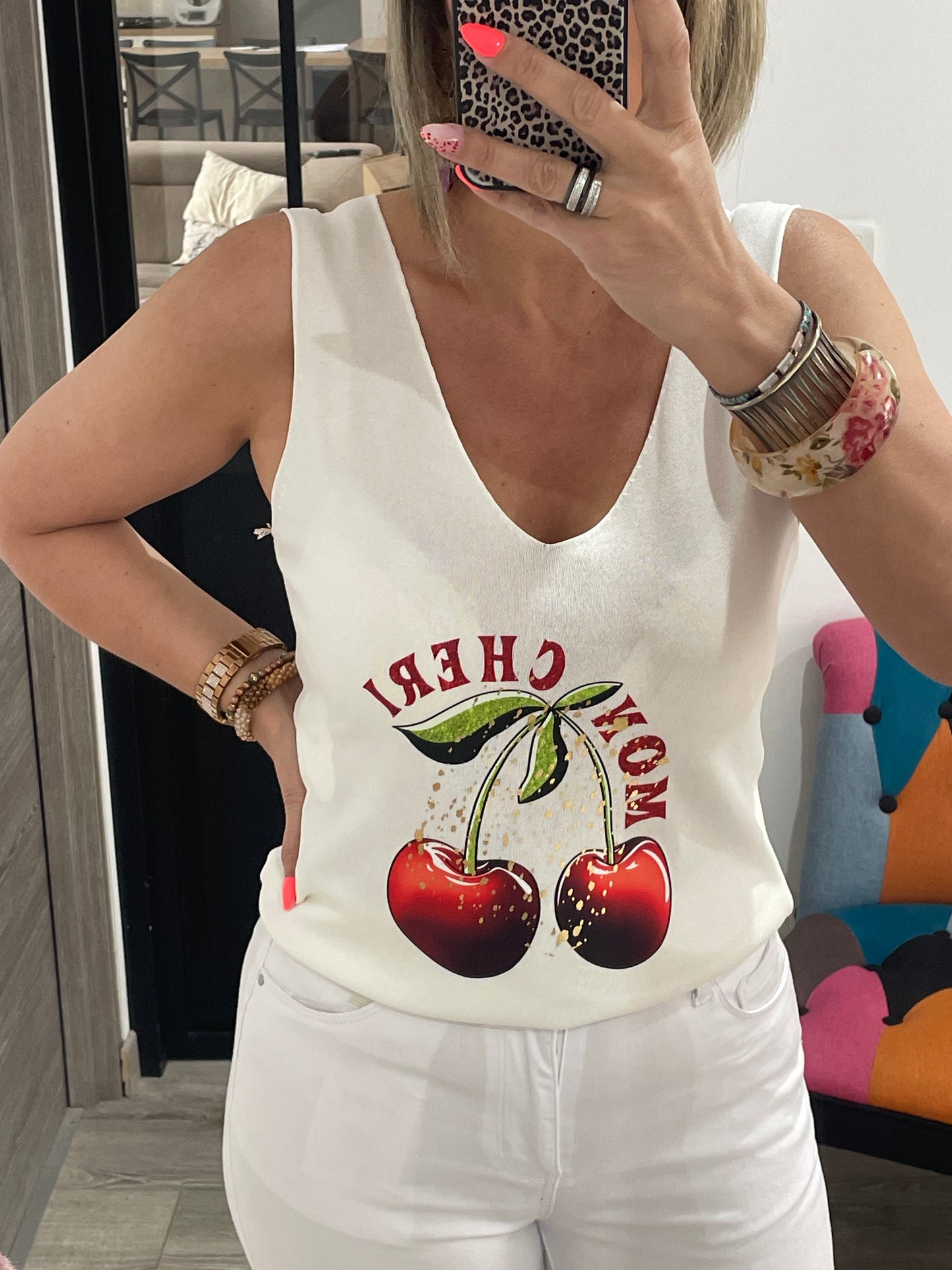 Top sans manche Cerise