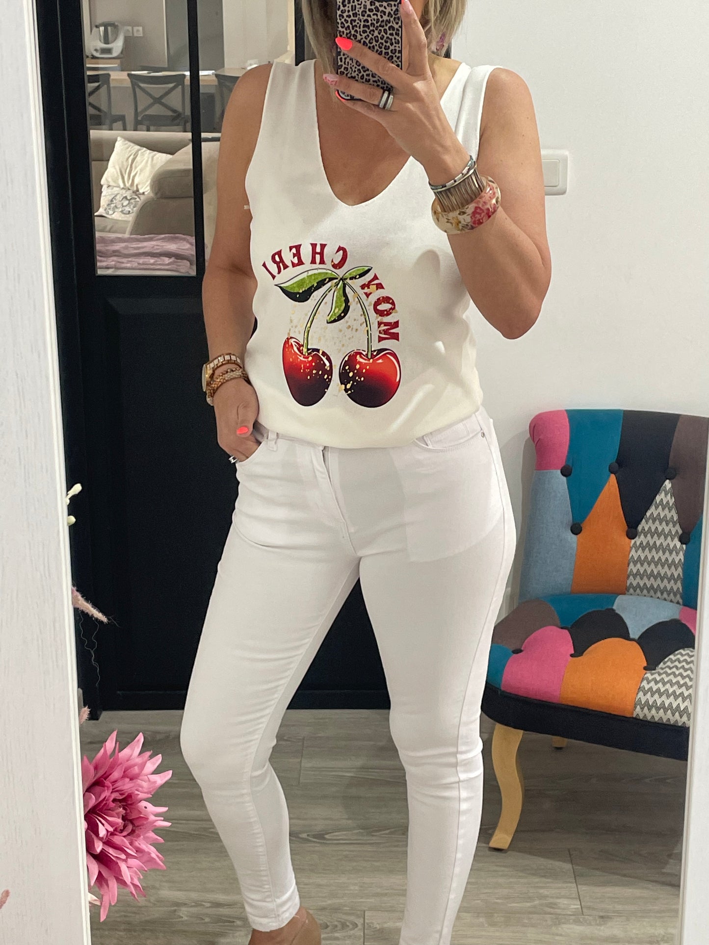 Top sans manche Cerise