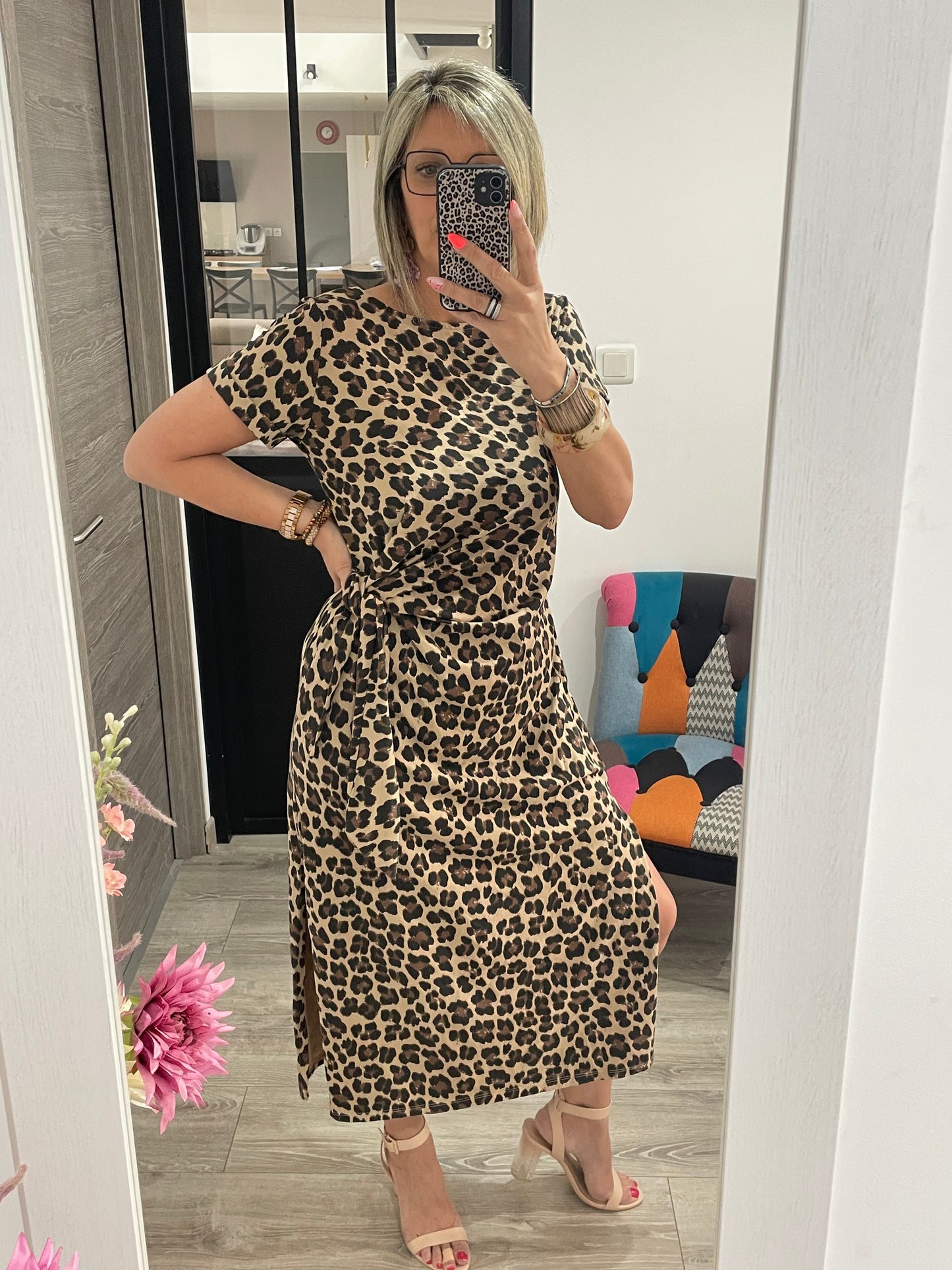 Robe longue léopard