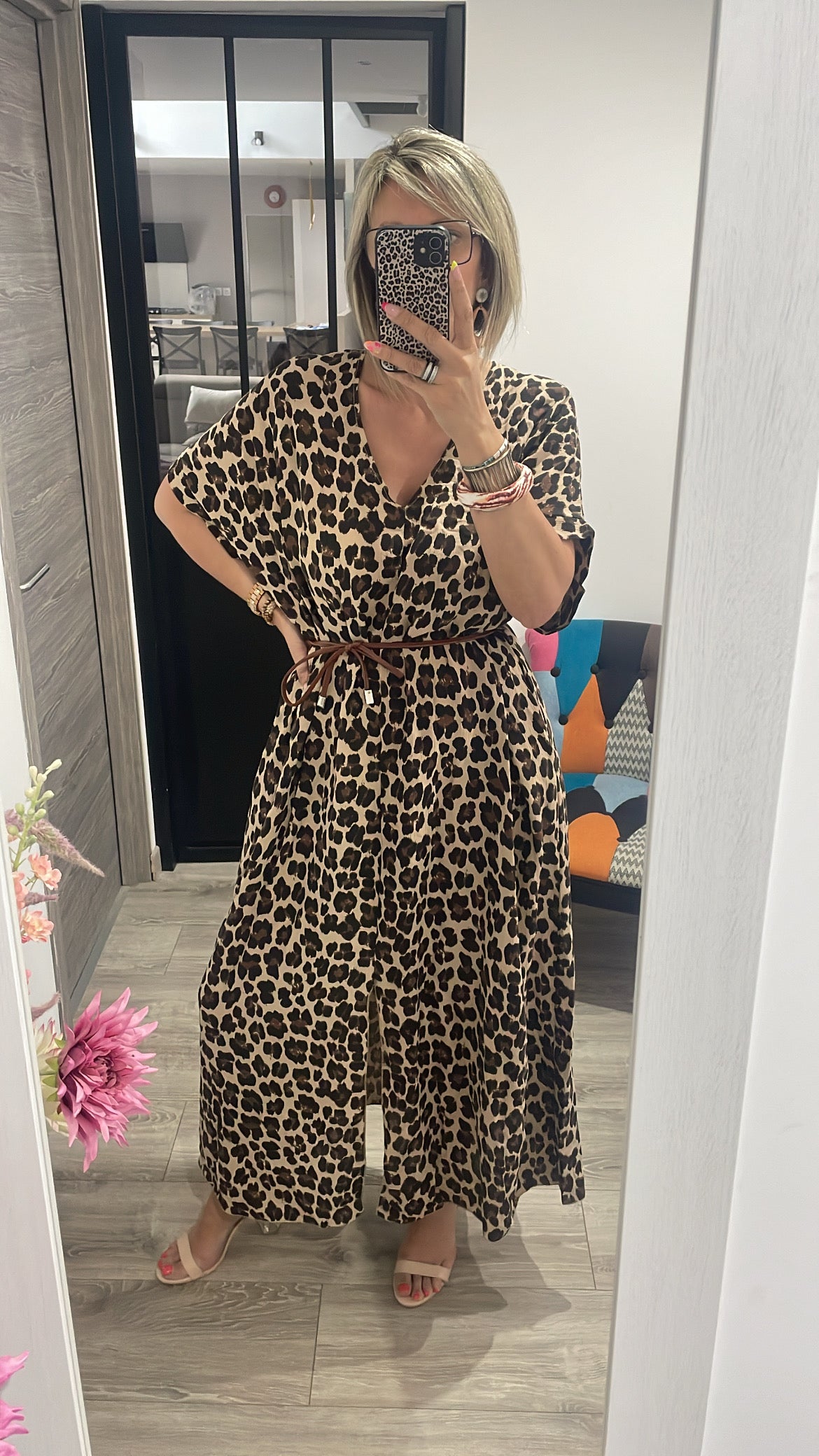 Robe longue léopard