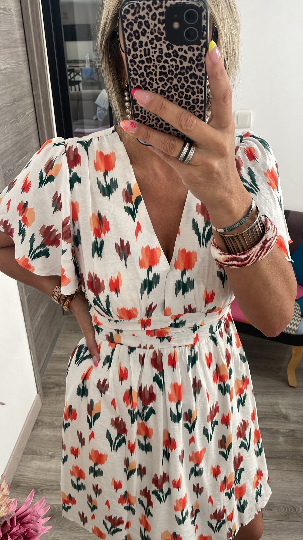 Robe courte tulipe