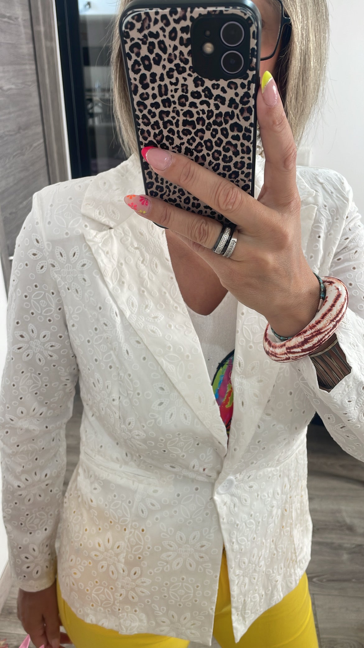 Blazer blanc broderie