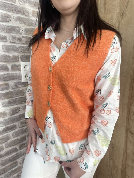 Chemise cerise orange