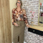 Jupe longue en jean camel