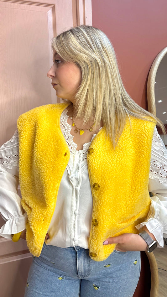 Gilet sans manches jaune
