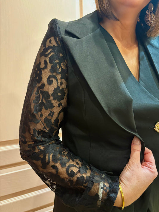 Blazer manche dentelle