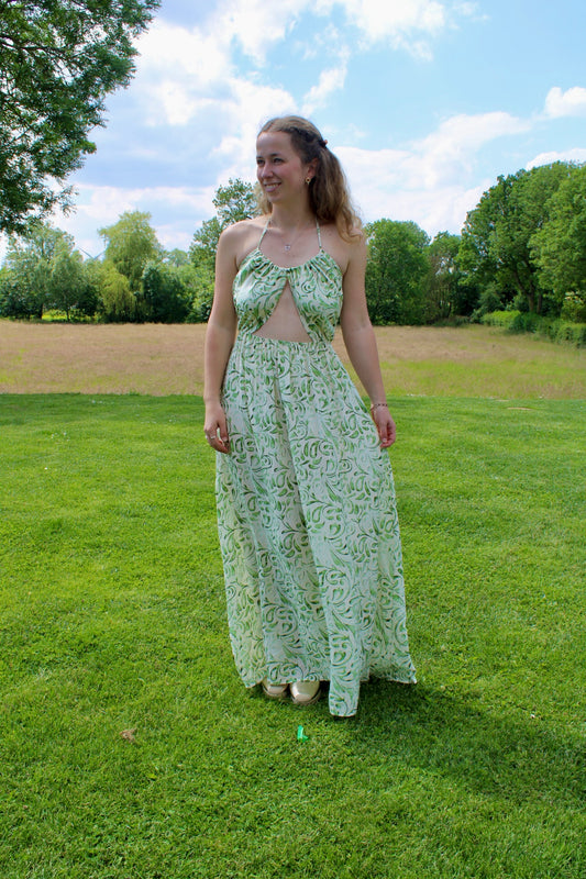 Robe longue "Zoé" verte