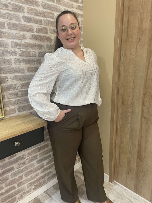 Pantalon large marron CURVE