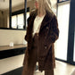 Manteau long fourrure chocolat