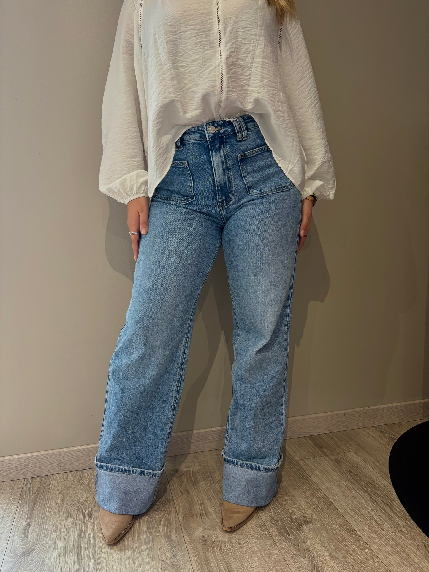 Jean wide leg revers