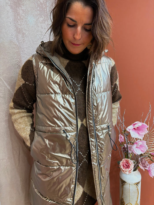 Doudoune bronze sans manche