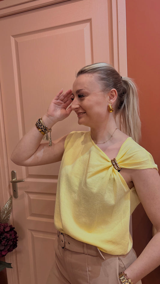 Top jaune