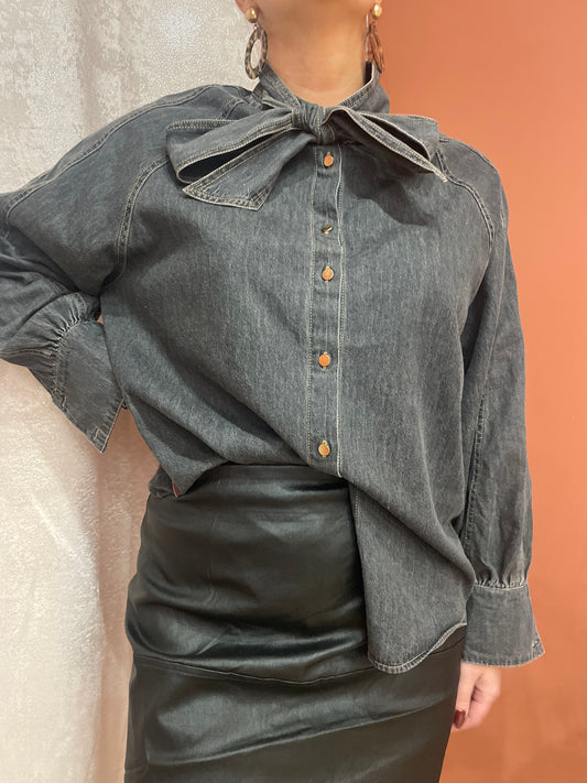 Chemise en jean noire