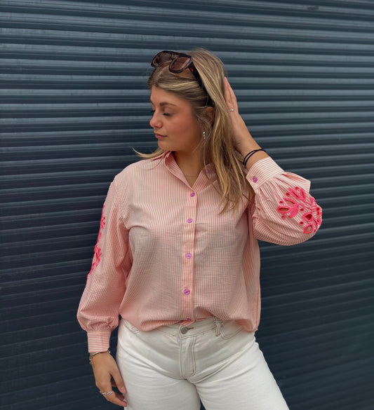 Chemise en gaze de coton Femme - Rose Chemise en gaze de coton Femme - Rose