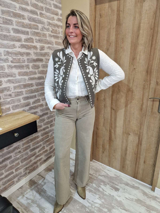 Jean Wide Leg beige