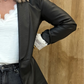 Blazer simili cuir noir