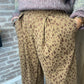 Pantalon jupe léopard marron