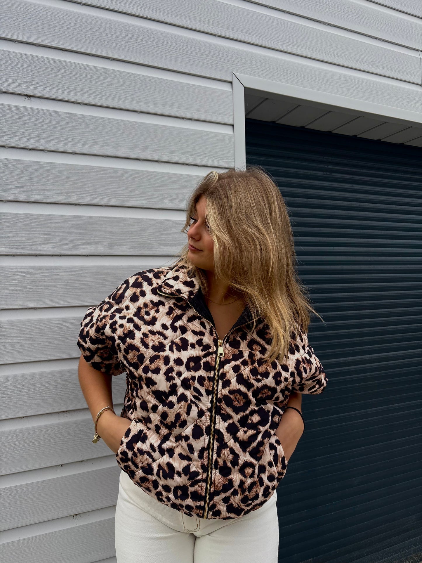 Veste sans manche léopard