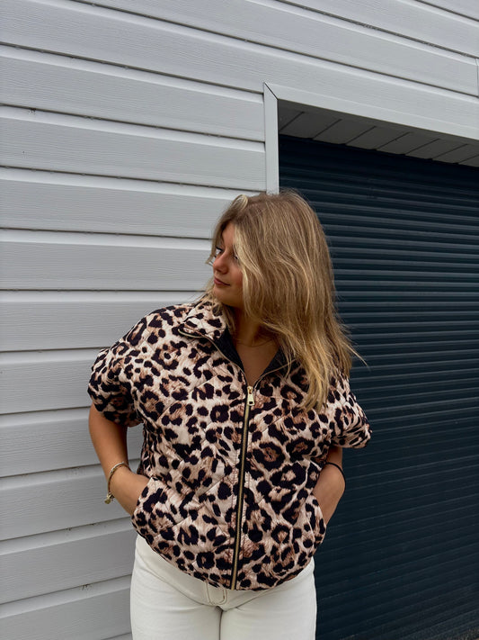 Veste sans manche léopard