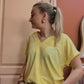 Top col V jaune