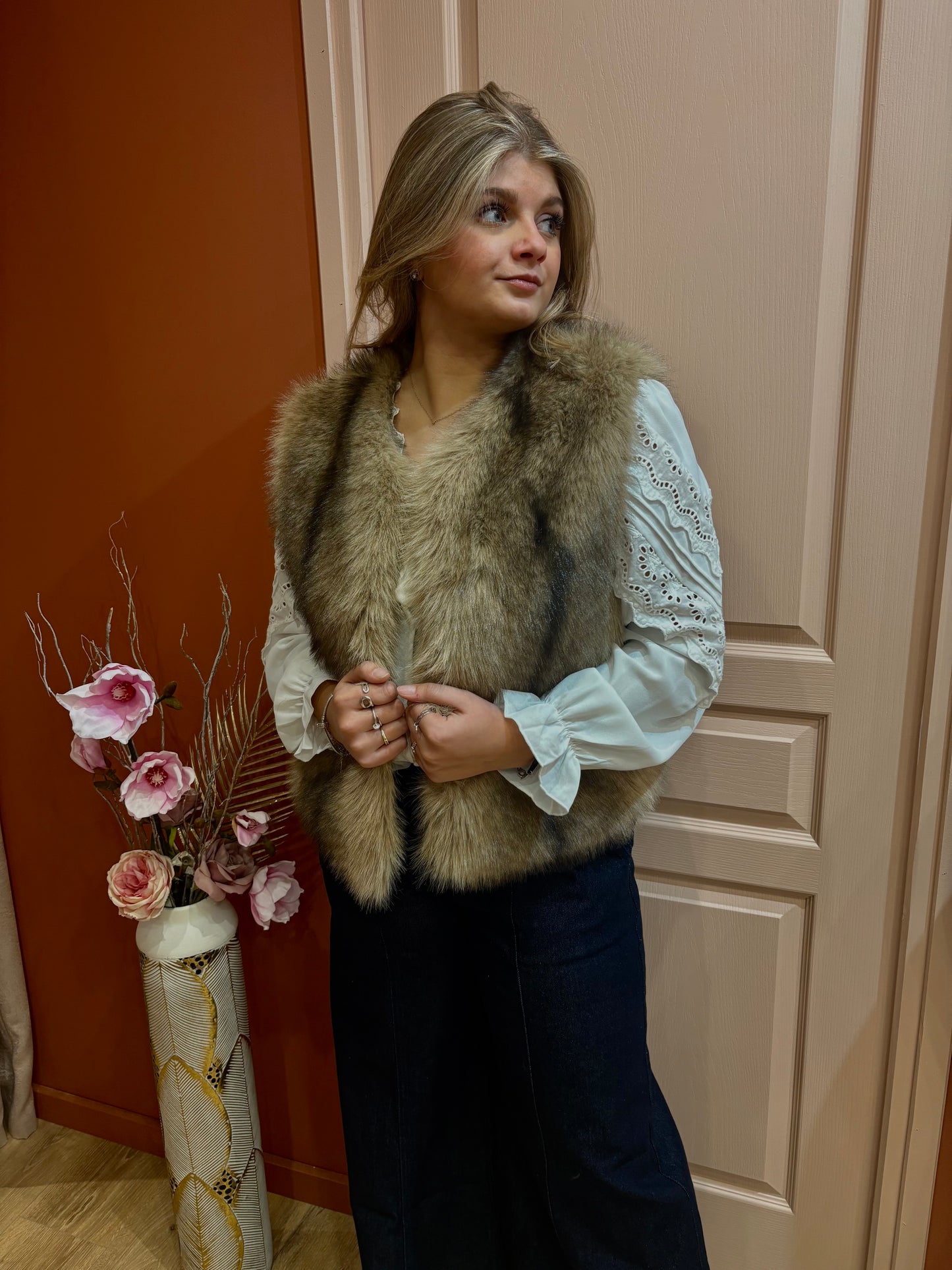 Gilet sans manche fourrure