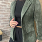 Blazer en velours kaki