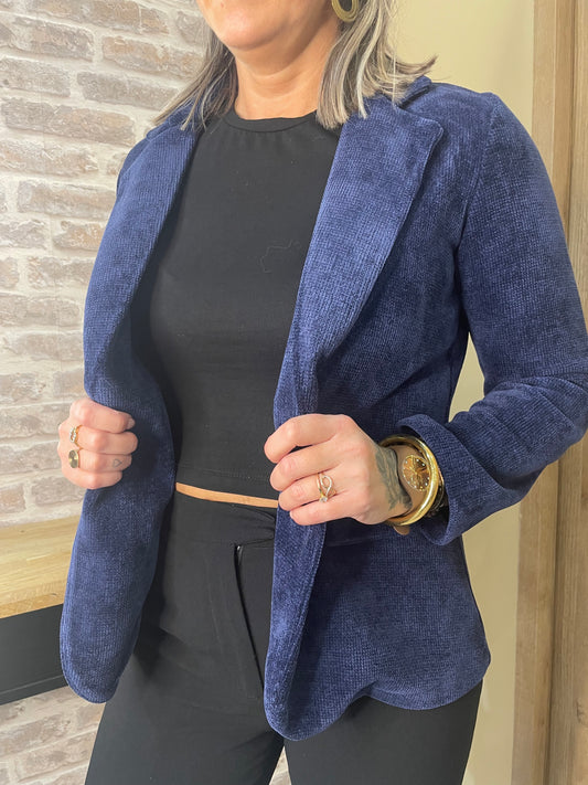 Blazer en velours marine