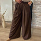 Pantalon large chocolat