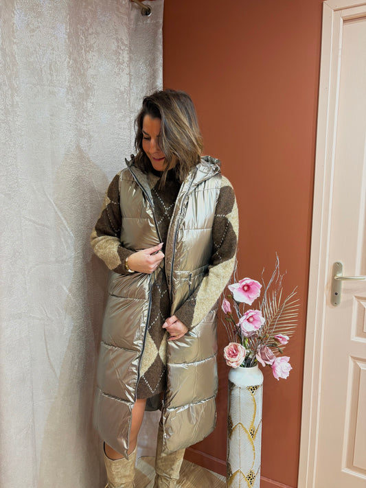 Doudoune bronze sans manche