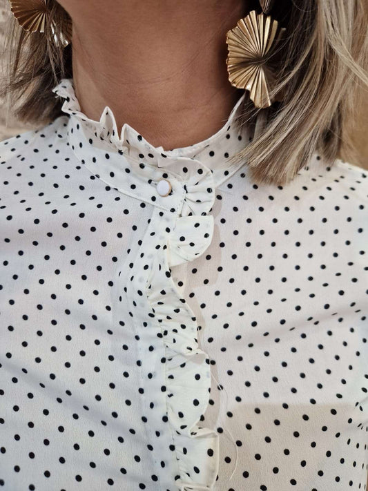 Chemisier blanc à pois "Paolo"