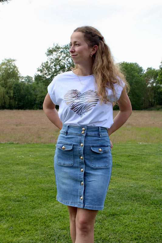 Jupe en jean courte "Iris"
