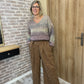 Pantalon jupe léopard marron