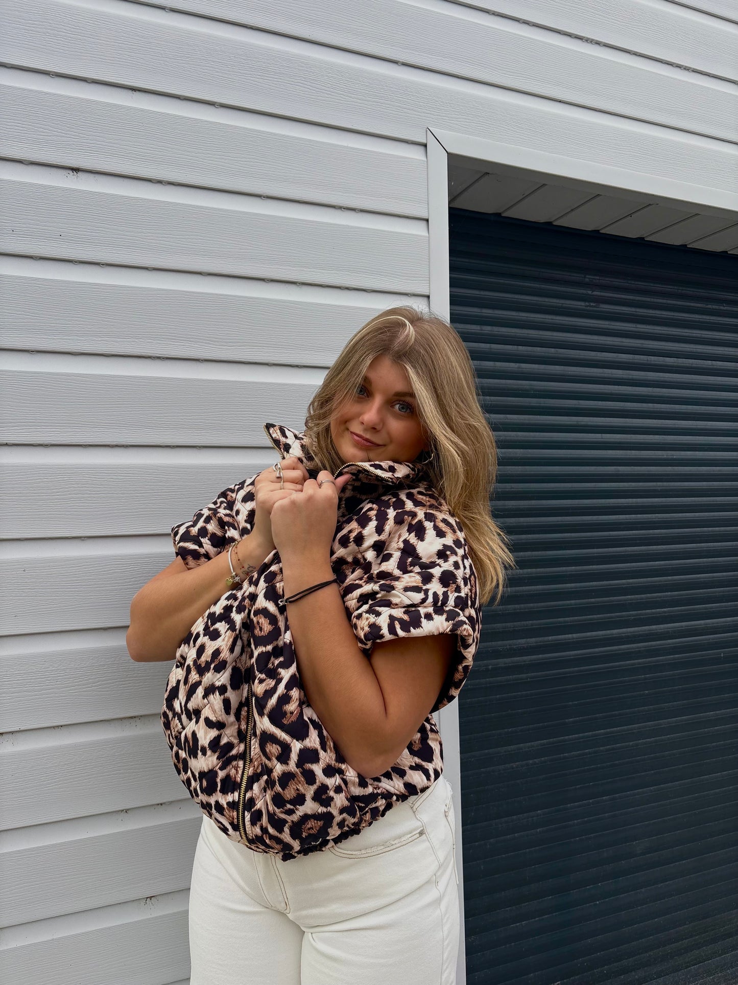 Veste sans manche léopard