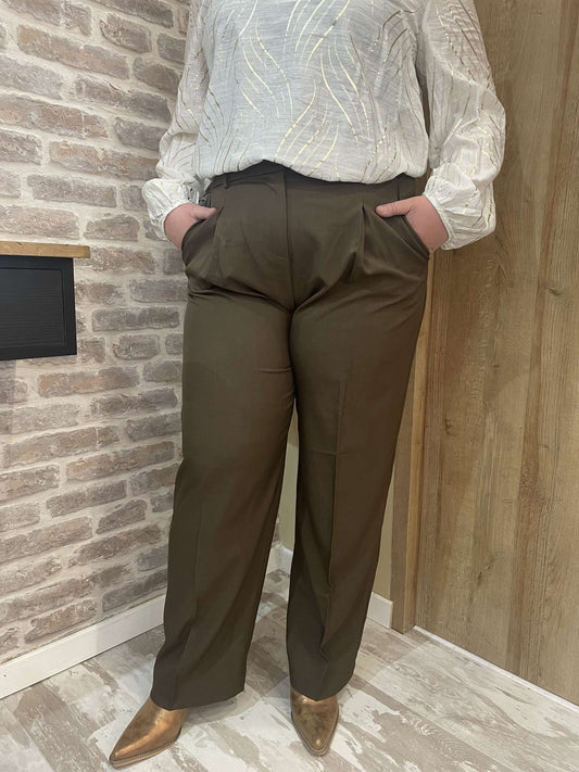 Pantalon large marron CURVE