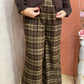 Pantalon large à carreaux