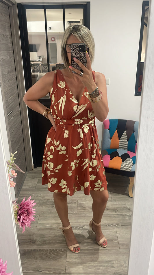 Robe courte terracotta