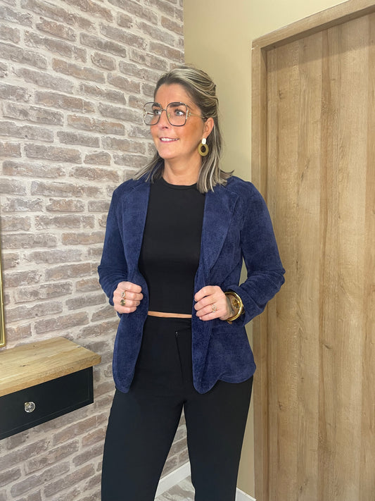 Blazer en velours marine