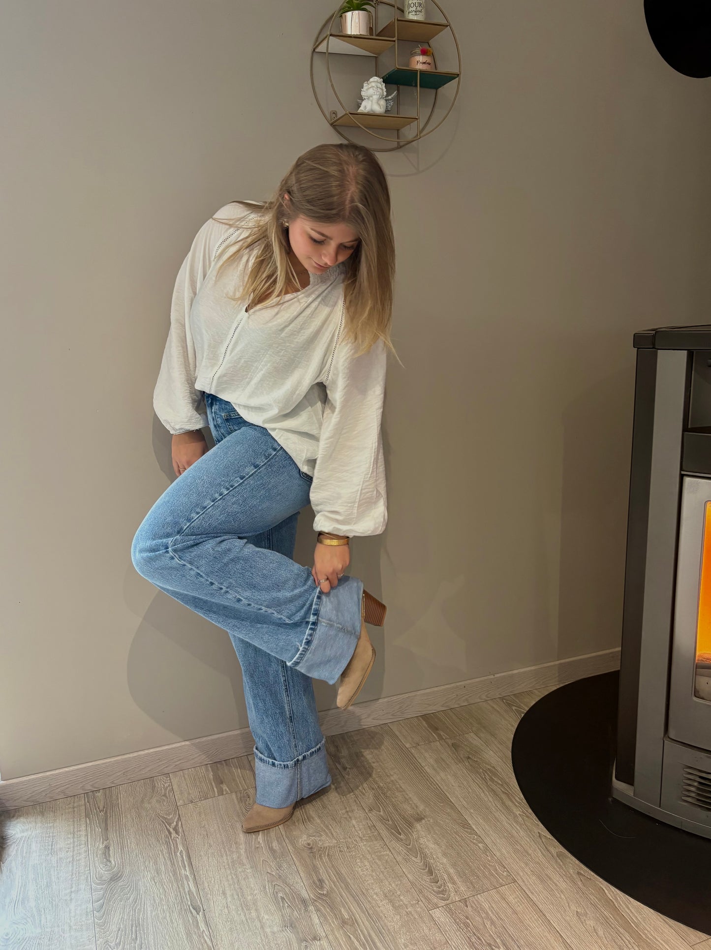 Jean wide leg revers