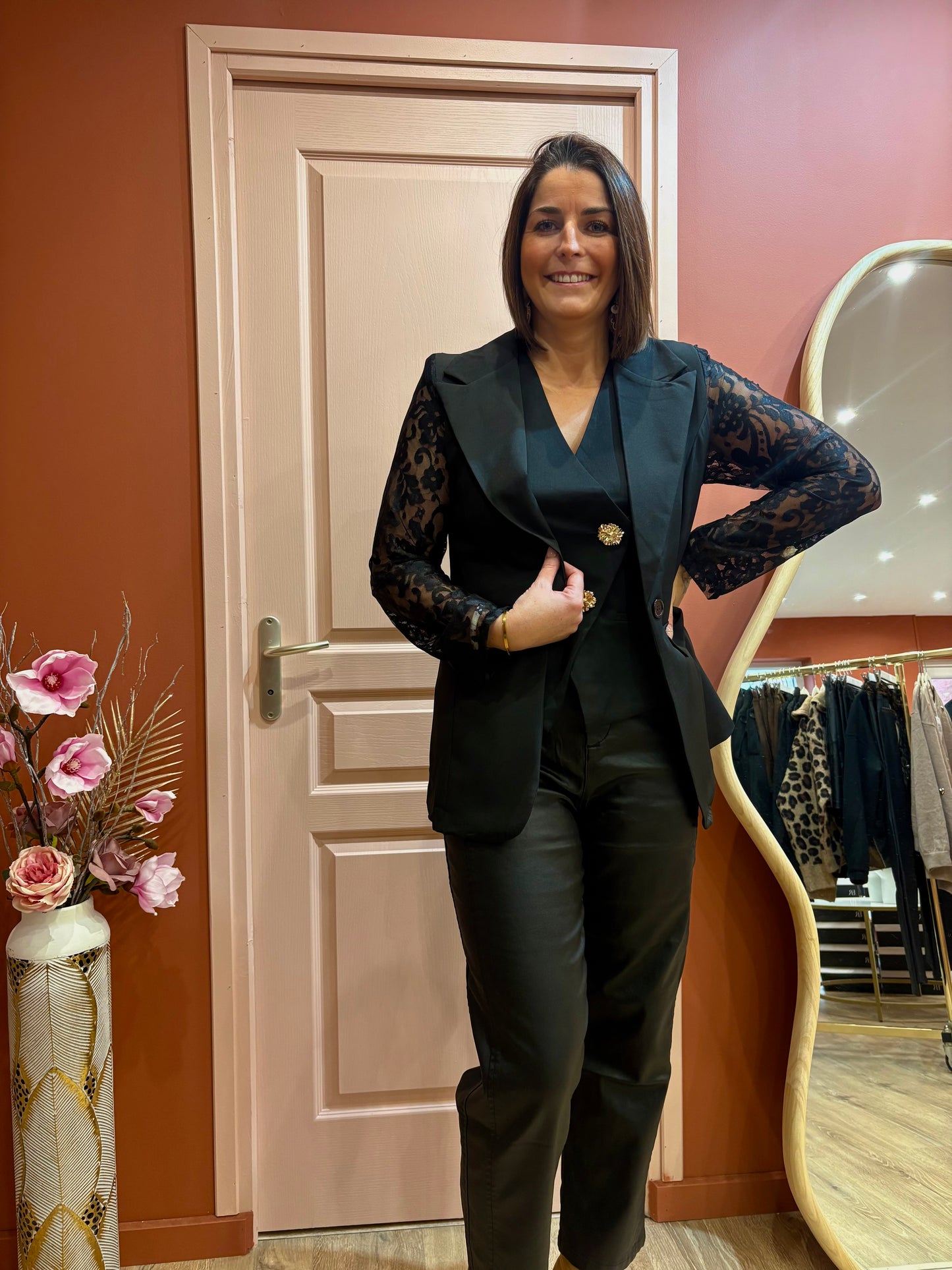 Blazer manche dentelle